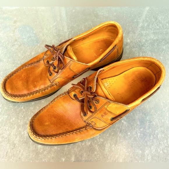 Allen Edmonds Vibram Key Largo Brown Leather Boat Deck Shoes Men's 12 B  Classic